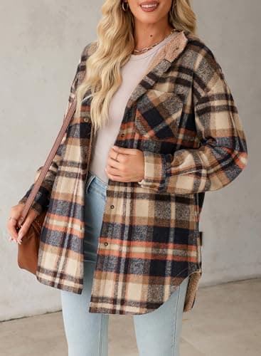 Dokotoo Women's Flannel Hooded Plaid 2025 Shacket Thick Coat for Warmth and Style in Winter
| Dokotoo Women's Flannel H