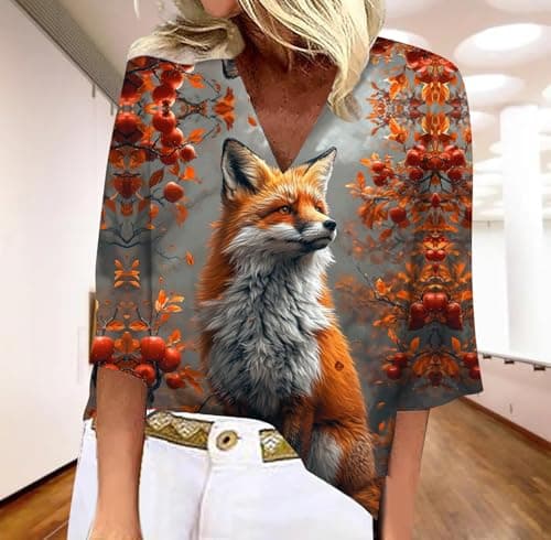 Women's Animal Leopard Print 3/4 Sleeve V Neck Summer Floral Boho Trendy Tops
| Women's Leopard Print 3/4 Sleeve V Neck