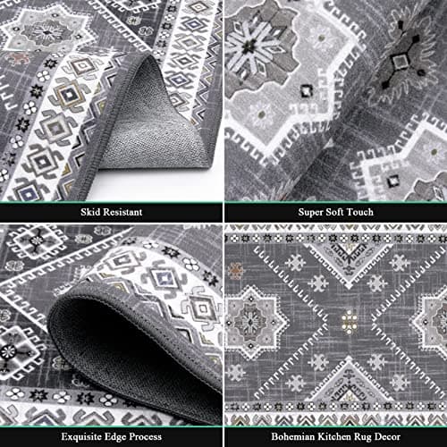 HEBE Boho Kitchen Rug Sets for Floor Non Slip and Washable Mats
| HEBE 3 Piece Kitchen Rug Set for Hallway and Laundry