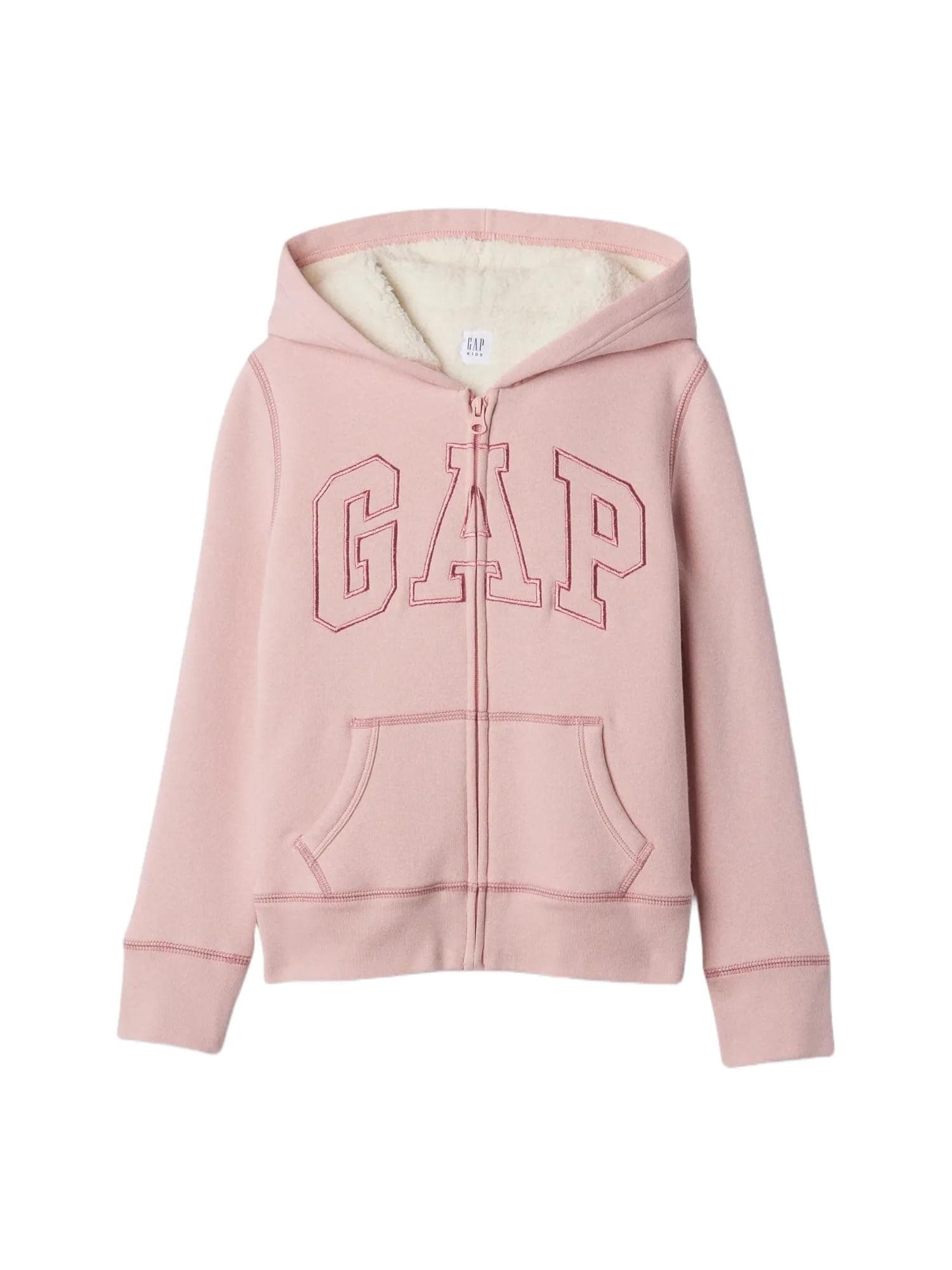 GAP Girls' Cozy Logo Full Zip Hoodie for School and Everyday Wear