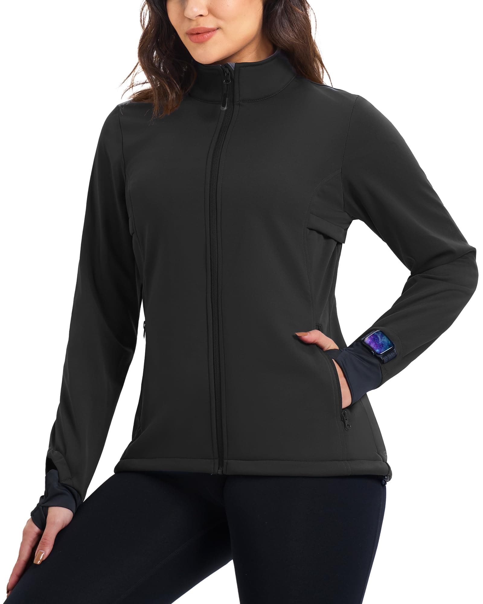 Women's Waterproof Fleece Running Jacket Zip Up for Cold Weather Workouts
| Women's 33,000ft Fleece Jacket Waterproof Z