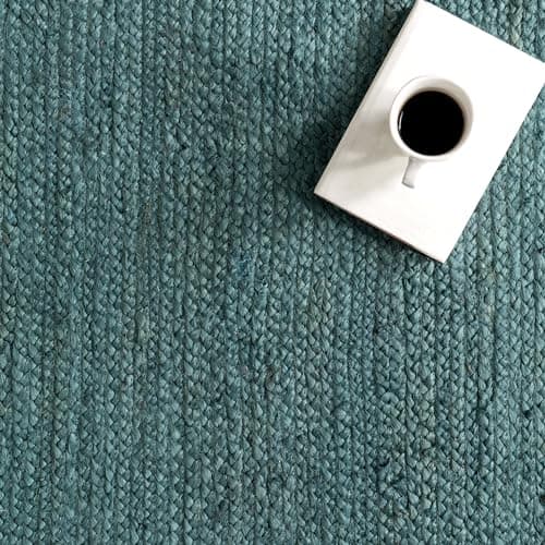 nuLOOM 6 Round Rigo Jute Hand Woven Area Rug, Natural, For Living Room & Bedroom, Farmhouse Design, Natural Fiber, 3x5 F