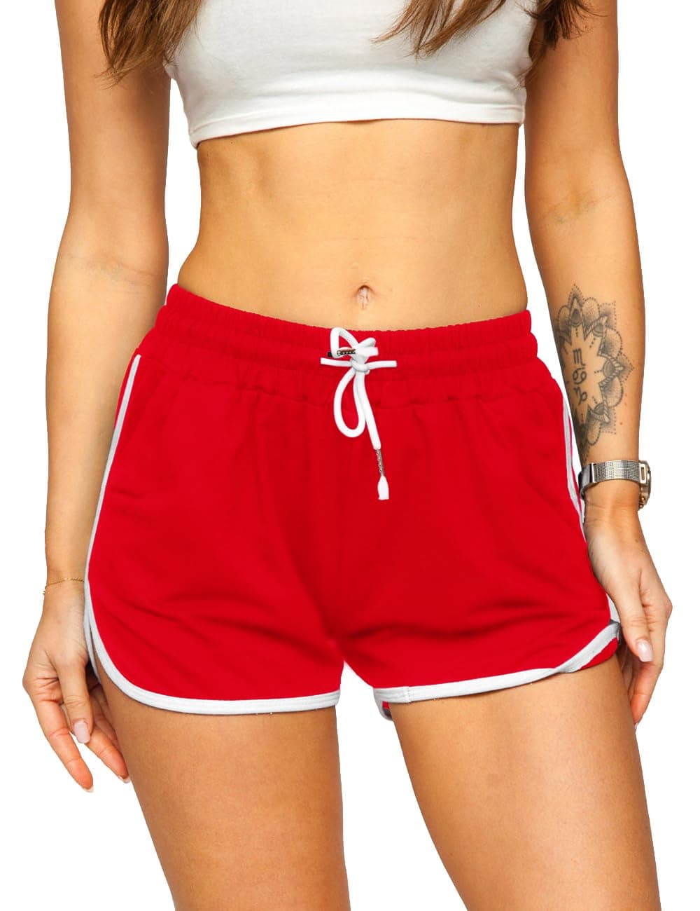 Hanyomo Women's Yoga Fitness Terry Cotton Shorts for Gym Running and Bodybuilding - Moisture Wicking and Breathable
| H