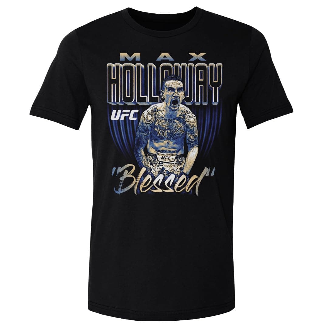 Max Holloway UFC Shirt - 500 Level Bitmap WHT for Fighters - Gym and Gym Outings - Floral Print, Medium Size