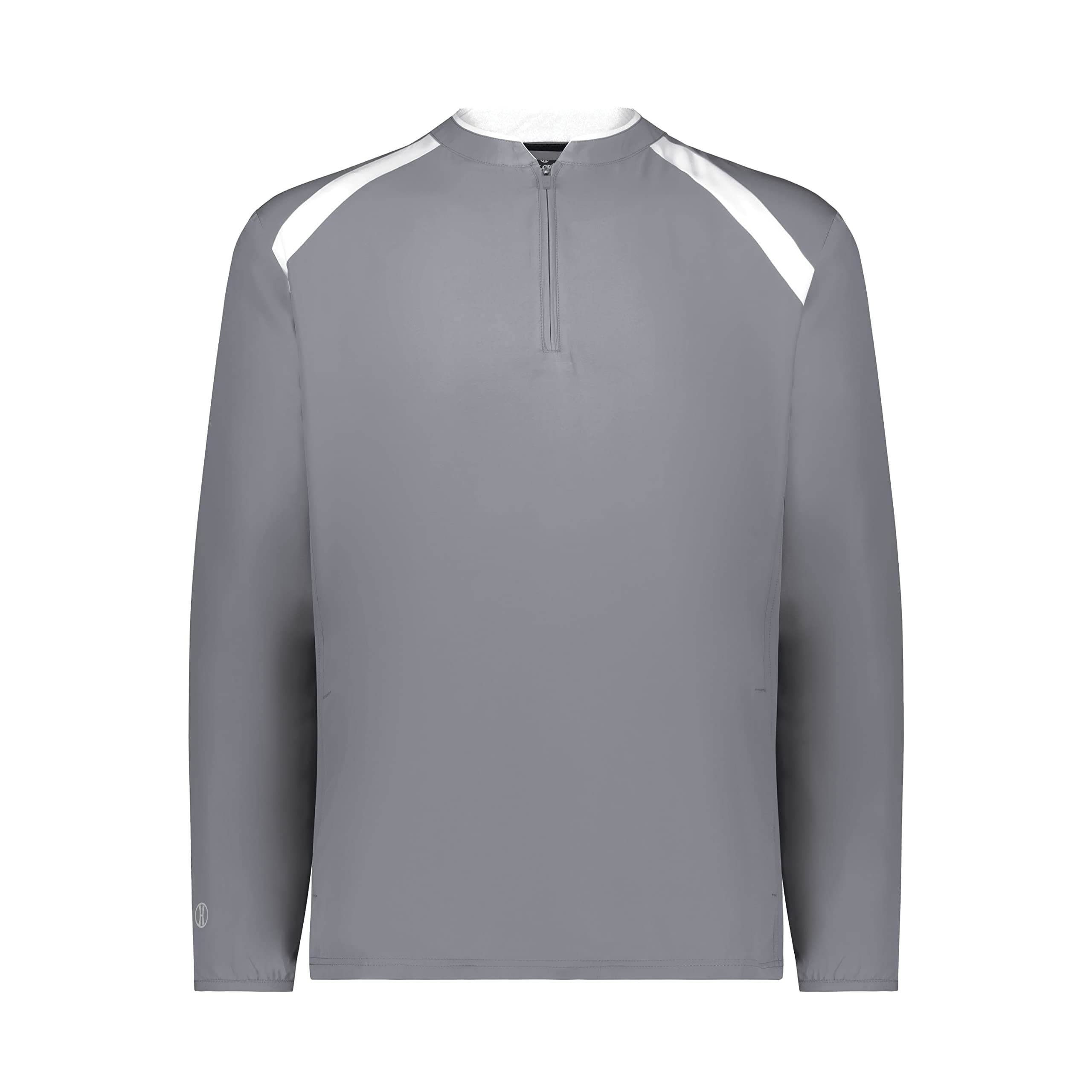 Holloway Clubhouse Pullover Versatile Cage Jacket Quarter Zip Men Golf Fishing Workout Comfort Long Sleeve Graphite/Whit