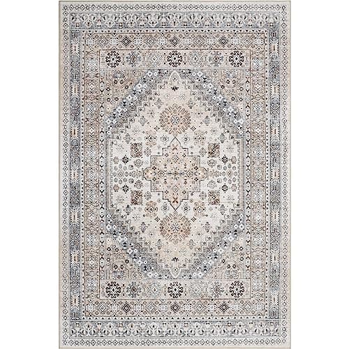 Zesthome Orange 8x10 Non-Slip Washable Vintage Stain Resistant Area Rug for Living Room OEKO-TEX
| Zesthome Vintage Ora