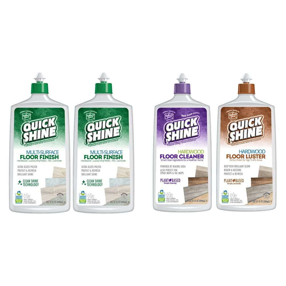 Quick Shine Floor Cleaner, Polish & Protectant Bundle - Homeowners' Choice for Sparkling Floors (2 Packs)
| Quick Shine