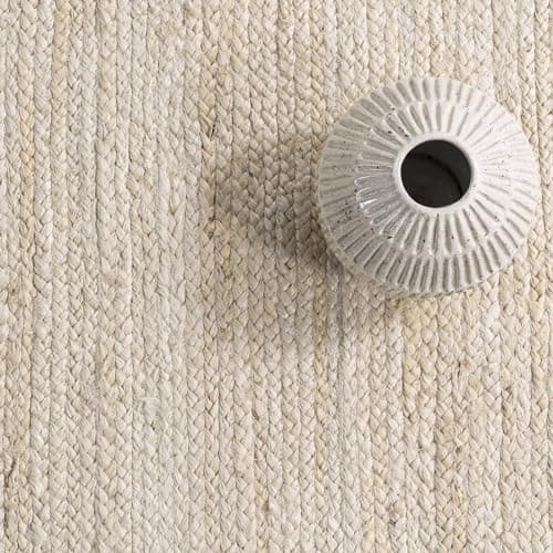 nuLOOM 6 Round Rigo Jute Hand Woven Area Rug, Natural, For Living Room & Bedroom, Farmhouse Design, Natural Fiber, 3x5 F