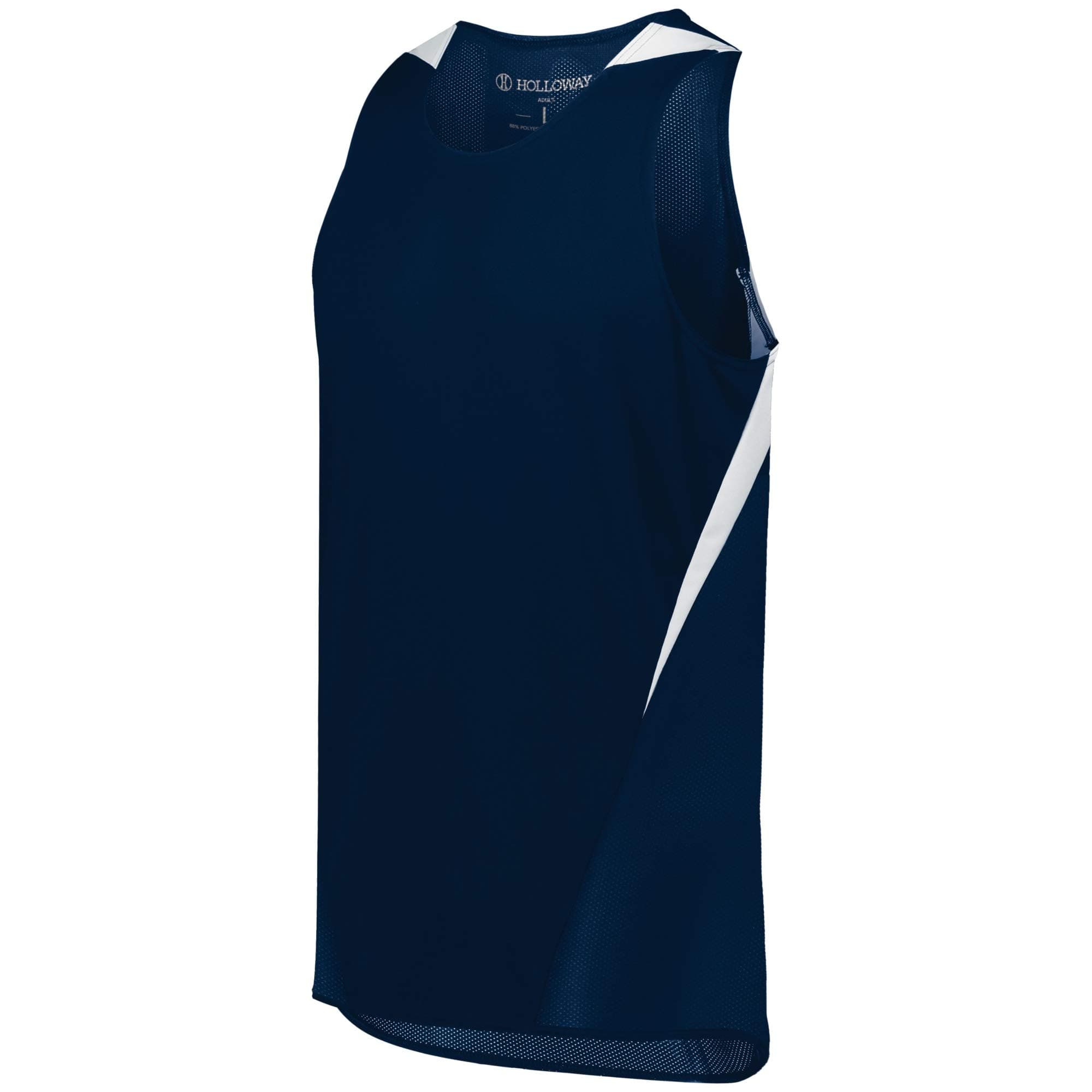 Holloway Pr Max Track Jersey | 2Xl | Navy/White | Running Apparel | Men's | Track Training | Moisture Wicking | 92% Poly