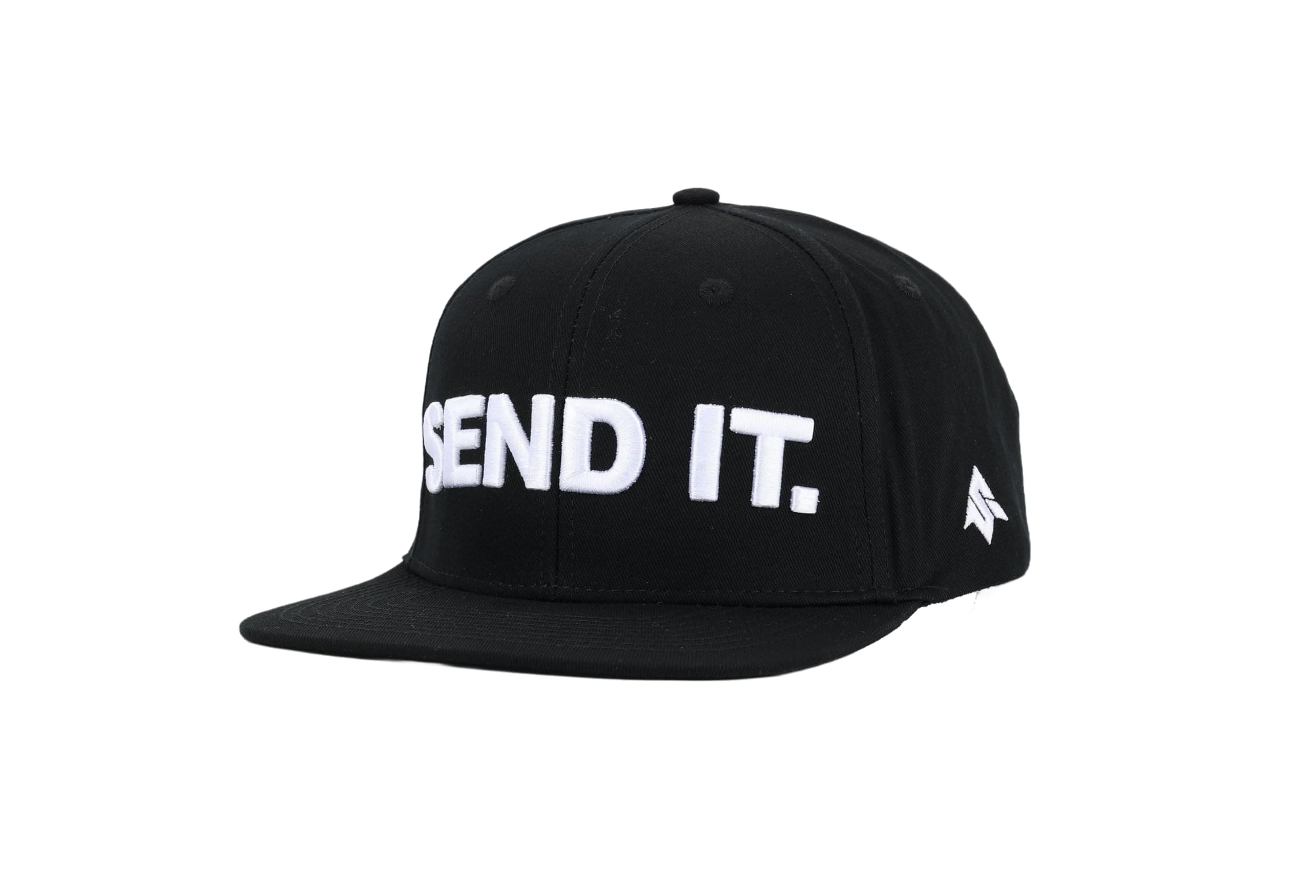 Senduro Flat Bill Logo Hat for Men, Outdoor Activities, Breathable & Stylish, Size L, Black