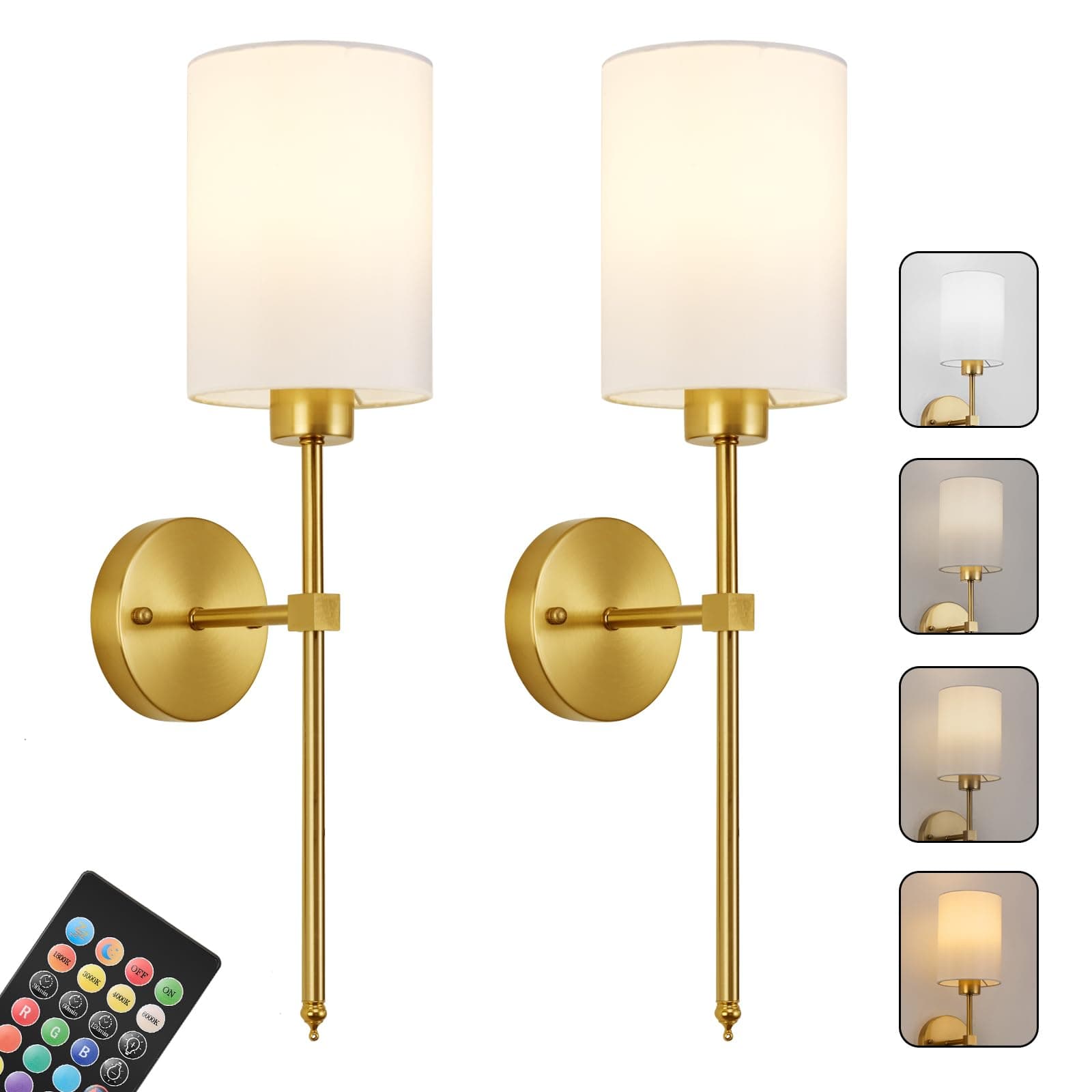 Wireless Rechargeable Amber Wall Sconces Set for Living Room, Bedroom, Entryway
Wireless Rechargeable Dimmable Wall Scon