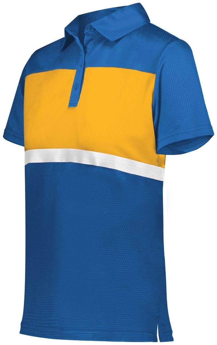 Holloway Ladies Prism Bold Polo 2XL Royal/Gold