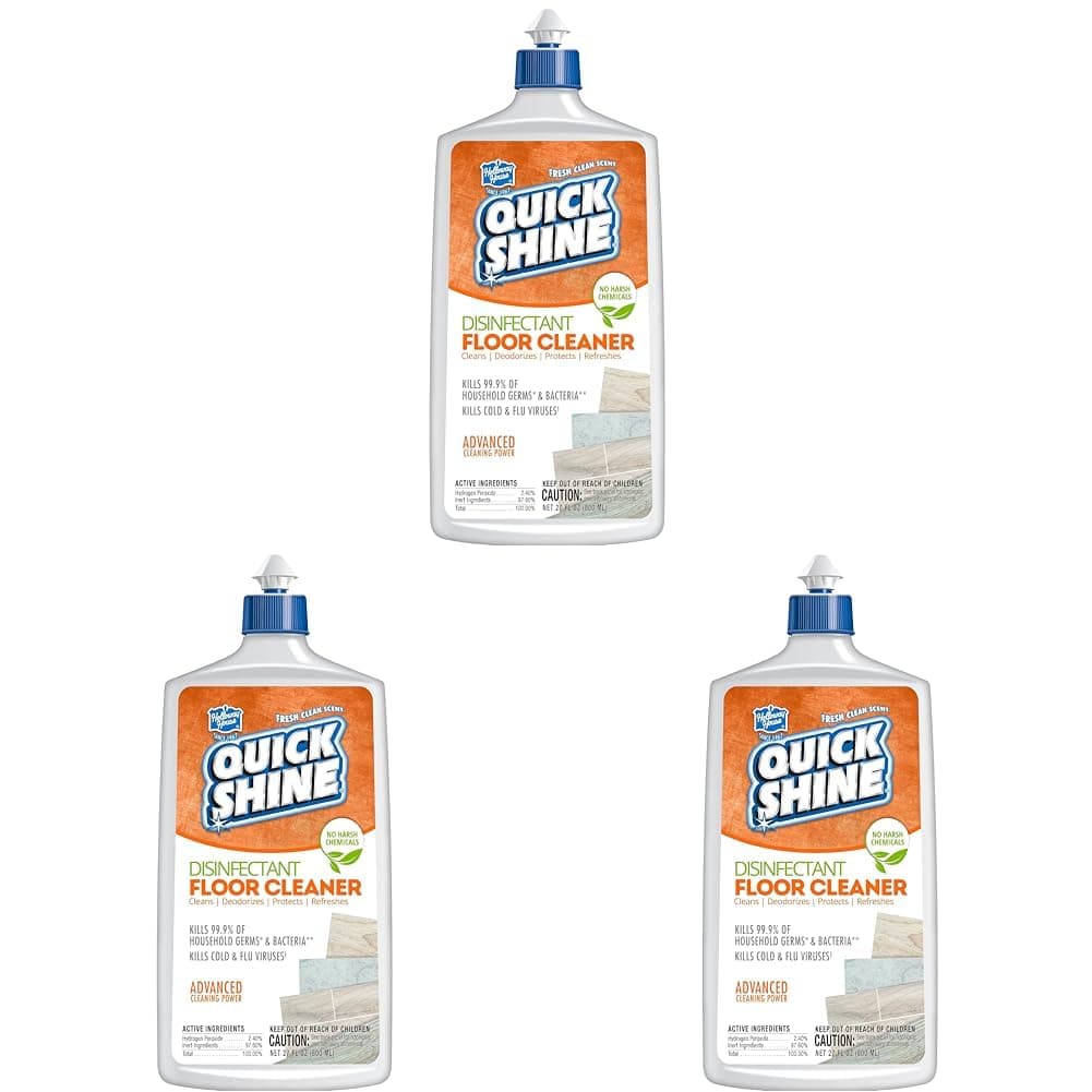 Hospital-Grade Quick Shine 27oz Disinfectant Floor Cleaner | Kills 99.9% Germs & Bacteria | Power of Hydrogen Peroxide
