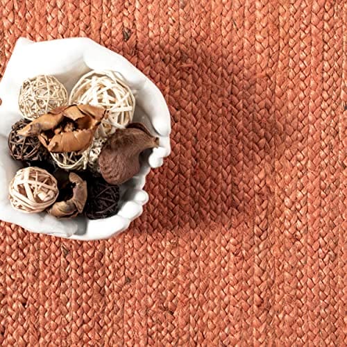 nuLOOM 6 Round Rigo Jute Hand Woven Area Rug, Natural, For Living Room & Bedroom, Farmhouse Design, Natural Fiber, 3x5 F