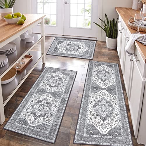 HEBE Boho Kitchen Rug Sets for Floor Non Slip and Washable Mats
| HEBE 3 Piece Kitchen Rug Set for Hallway and Laundry