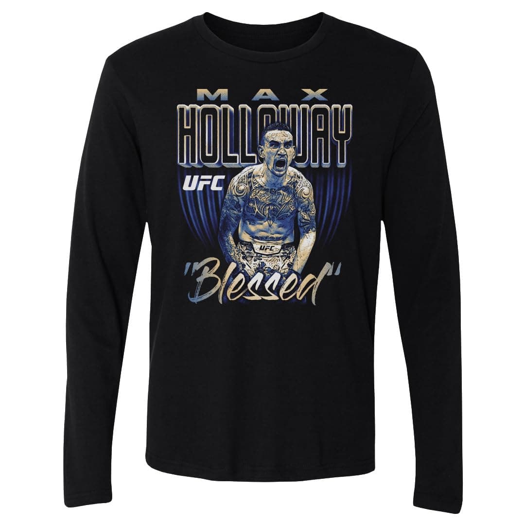 Max Holloway UFC 500 Level Long Sleeve Shirt - Max Holloway Bitmap WHT