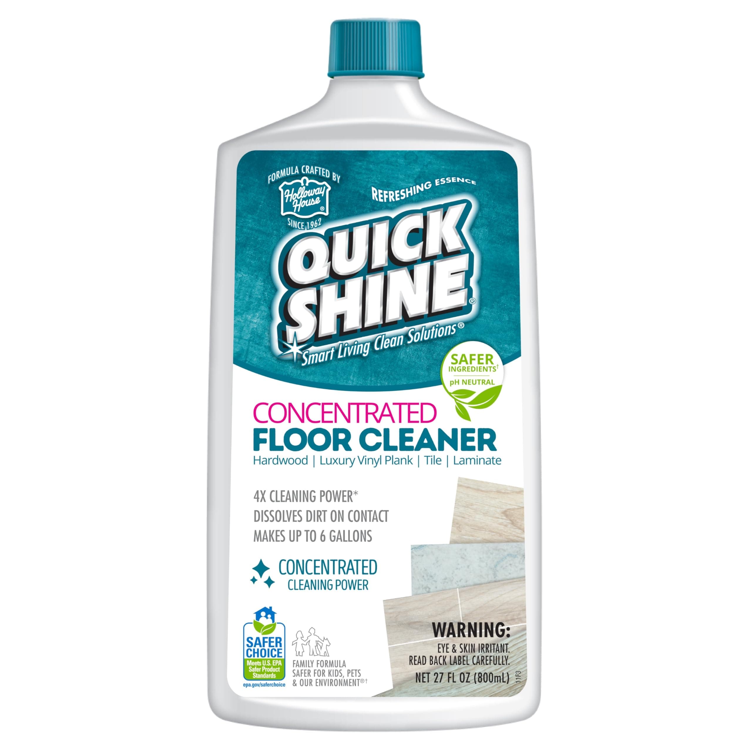 Quick Shine Multi Surface Concentrated Floor Cleaner 27oz | Powerful Cleaning | Hardwood, Laminate, Tile & Stone | Homeo