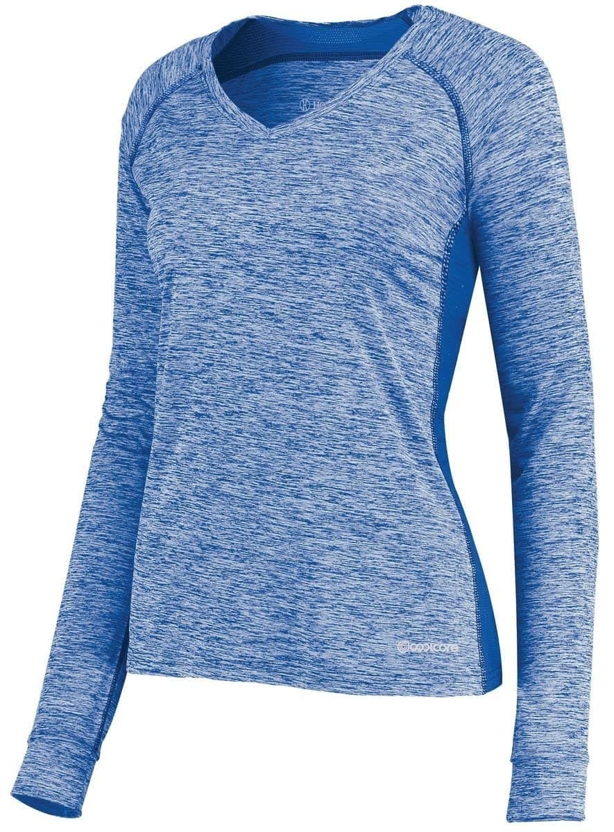 Holloway Sportswear Womens Electrify Coolcore® Long Sleeve Tee Royal Heather Royal Tone Heather