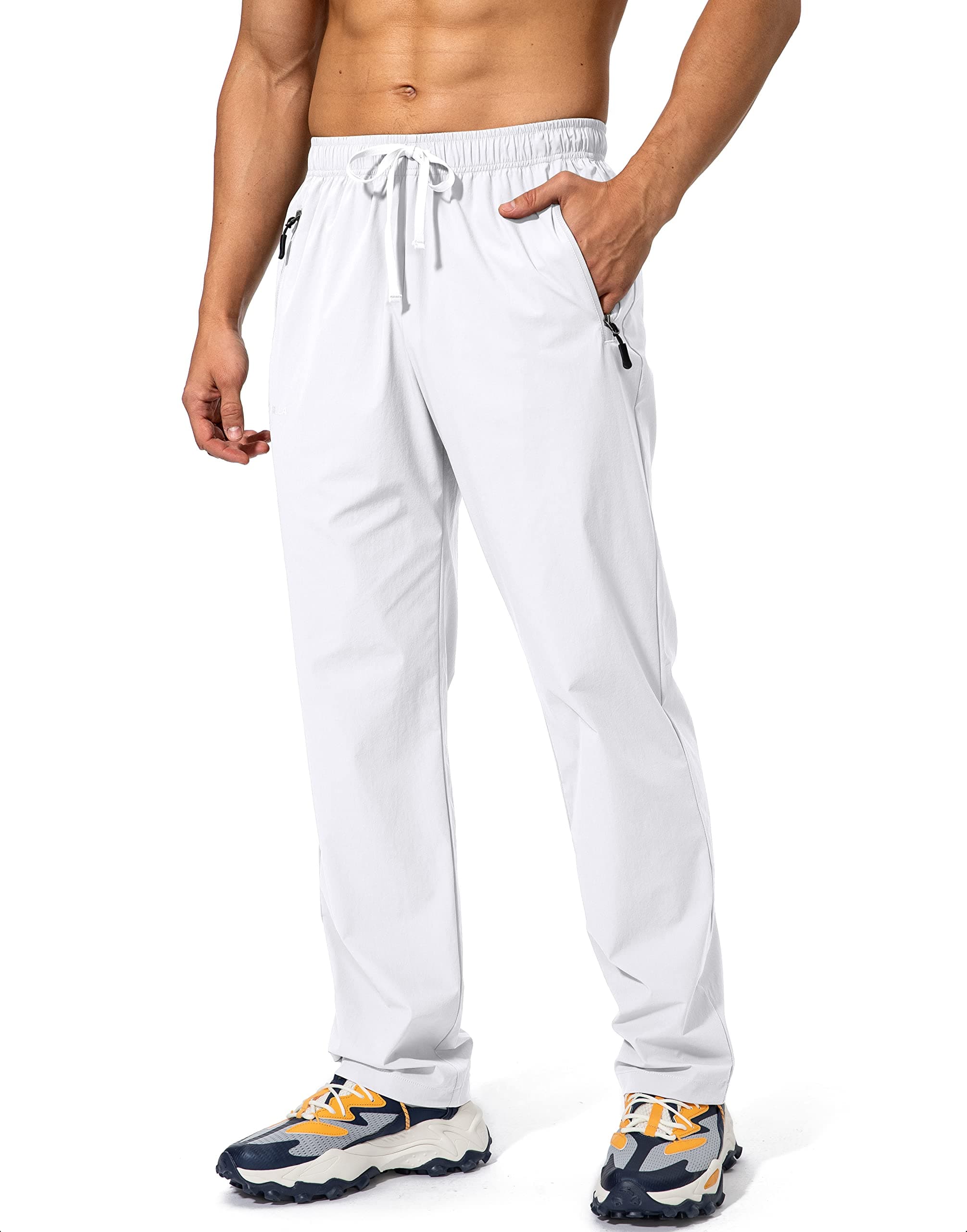 Pudolla Men's Elastic Waist Workout Jogging Pants for Fitness Enthusiasts with Zipper Pockets
| Pudolla Men's Athletic