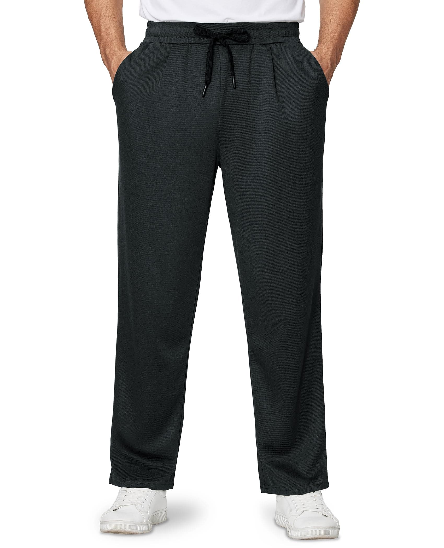 Gentle Mens Sweatpants with Pockets for Casual Wear and Workout 
| Alimens Open Bottom Sweat Pants with Drawstring for