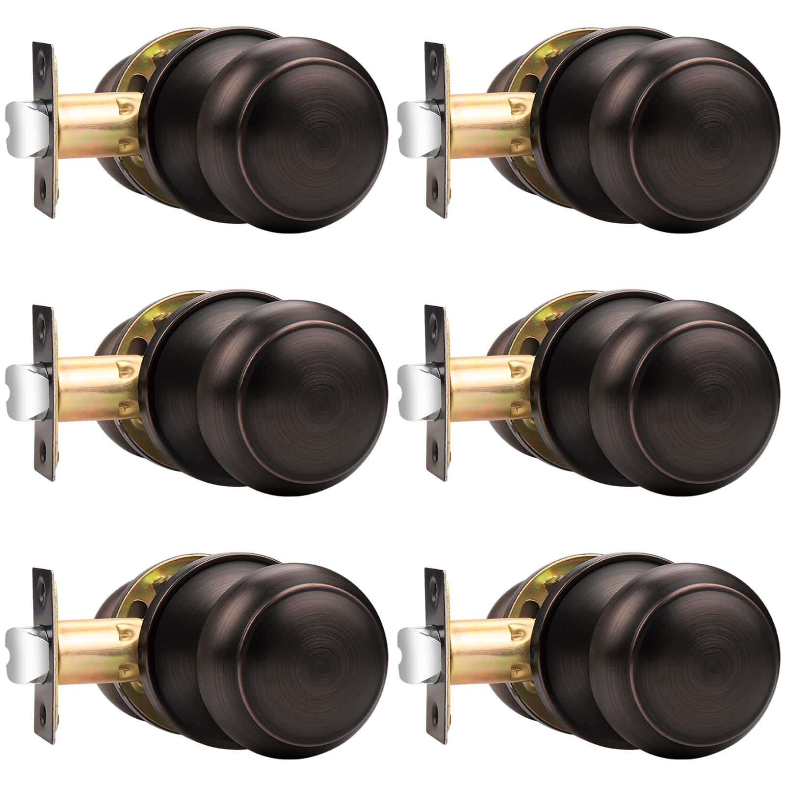 Probrico Passage Door Knobs Handles Keyless Ball Door Knob Oil Rubbed Bronze 6 Pack
Probrico Passage Door Knobs Handles