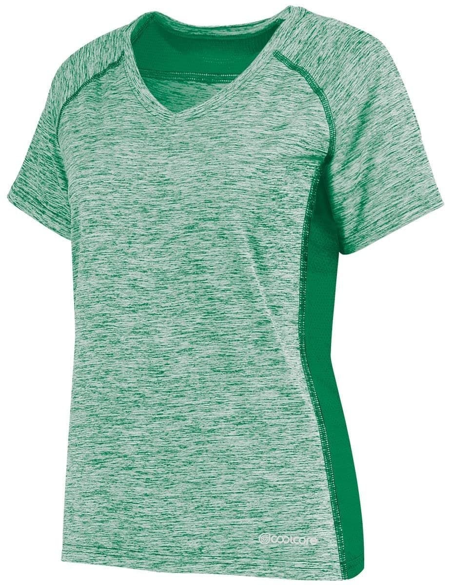 Holloway Sportswear Women's Electrify Coolcore® Tee 2XL Kelly Heather - Moisture Wicking, Quick-Dry Shirt for Workout,