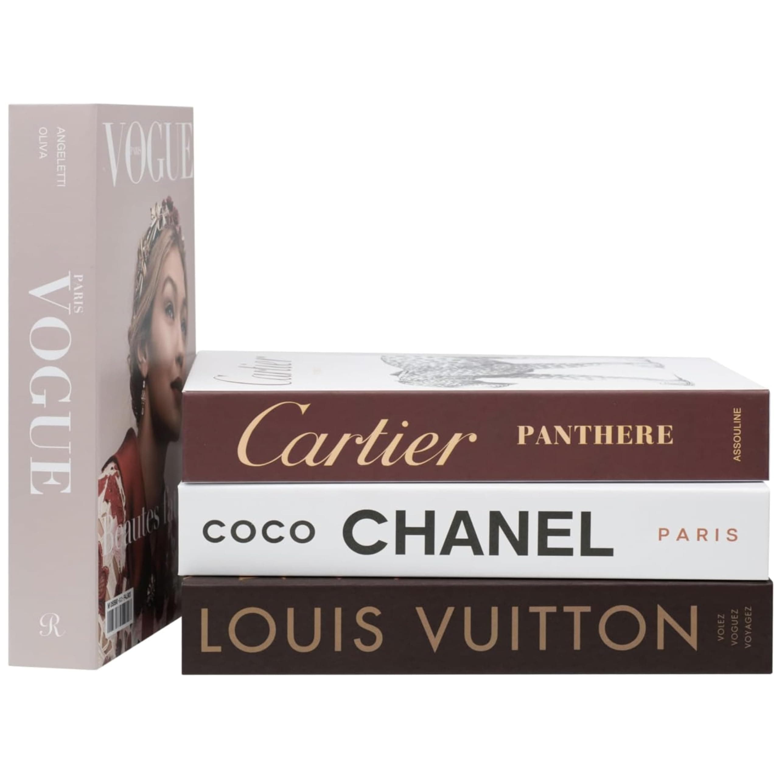 Luxe Large 4 PCS Decorative Books for Home Decor Aesthetic Shelf & Bookshelf Decor for Living Room, Bedroom, or Office F