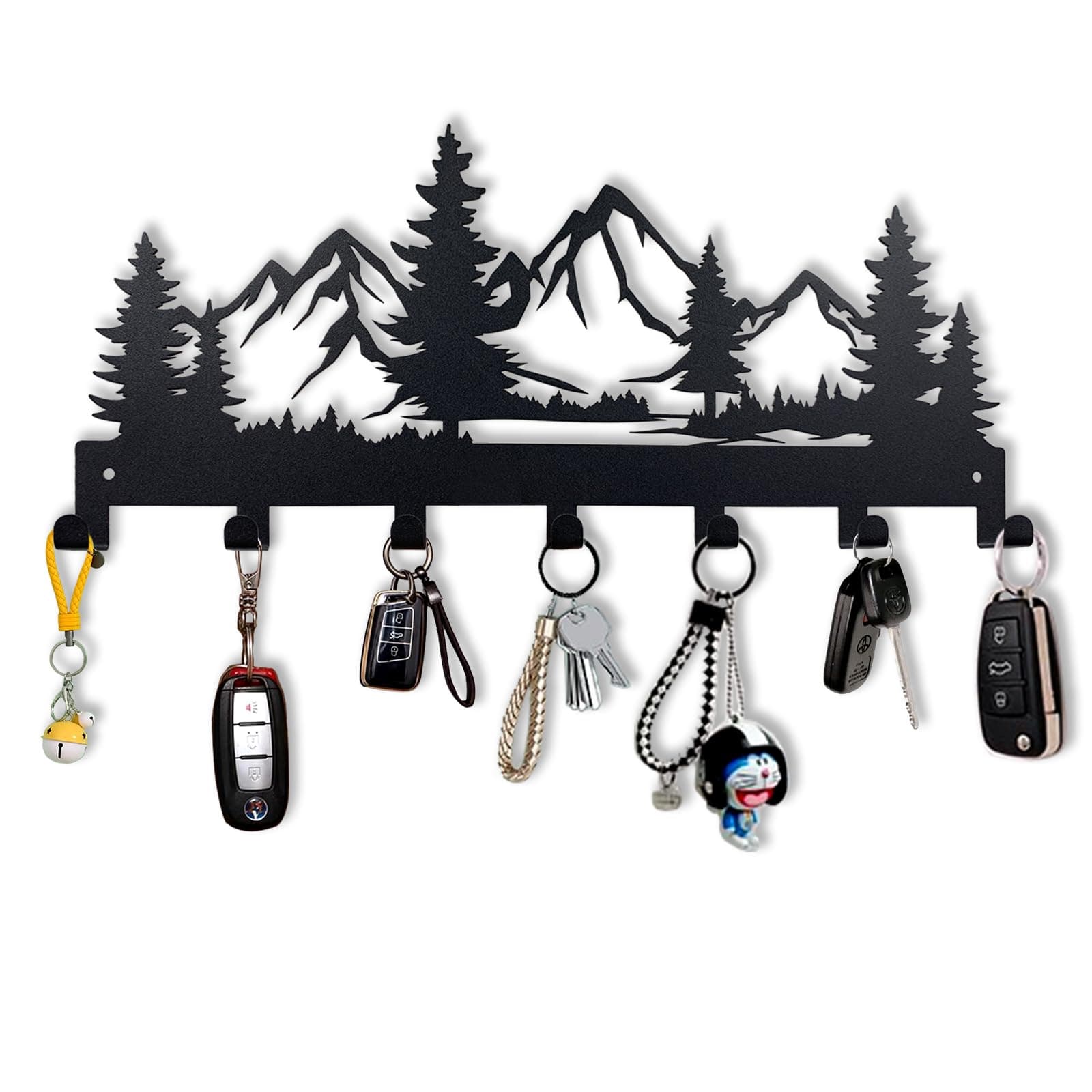 Mountain 12IN Metal Key Holder, Wall Mounted Key Hooks for Kitchen, Entryway, Hallway, Bedroom, Doorway, Key Organizer R