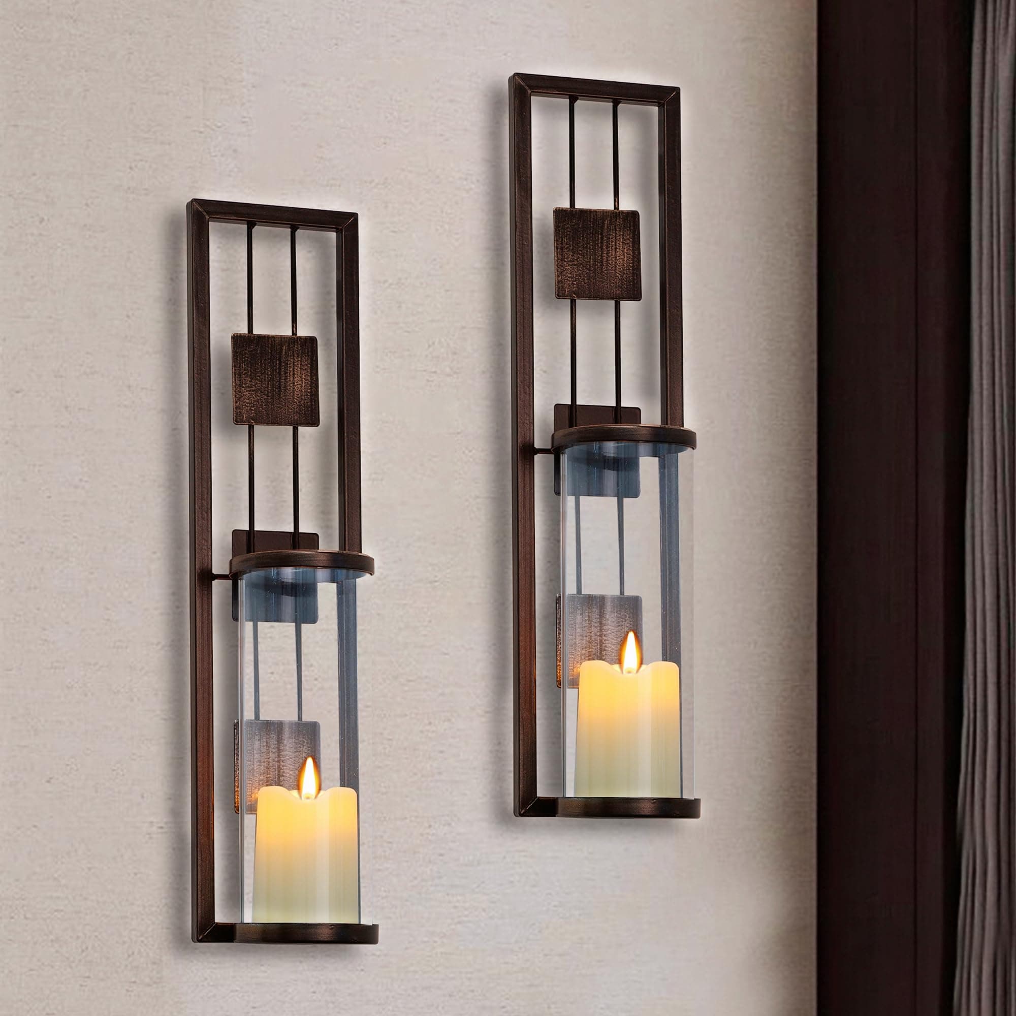 Metal Wall Sconce Candle Holder for Living Room, Bathroom, and Dining Room - Set of 2 | Trendy Decor
| Metal Wall Decor