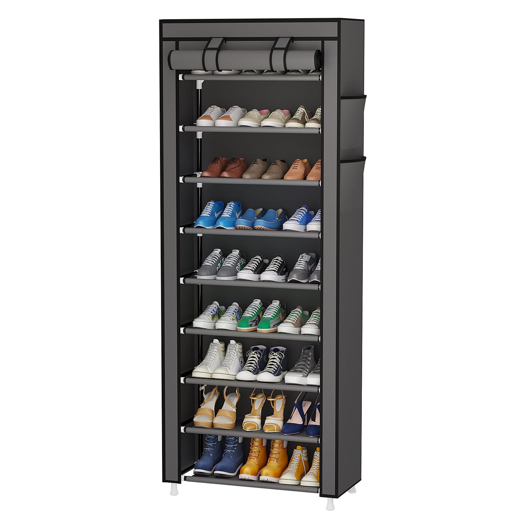 Calmootey 9 Tier Shoe Organizer for Closet Hallway Grey
Calmootey Portable Shoe Shelf with Nonwoven Fabric Cover Grey
Ca