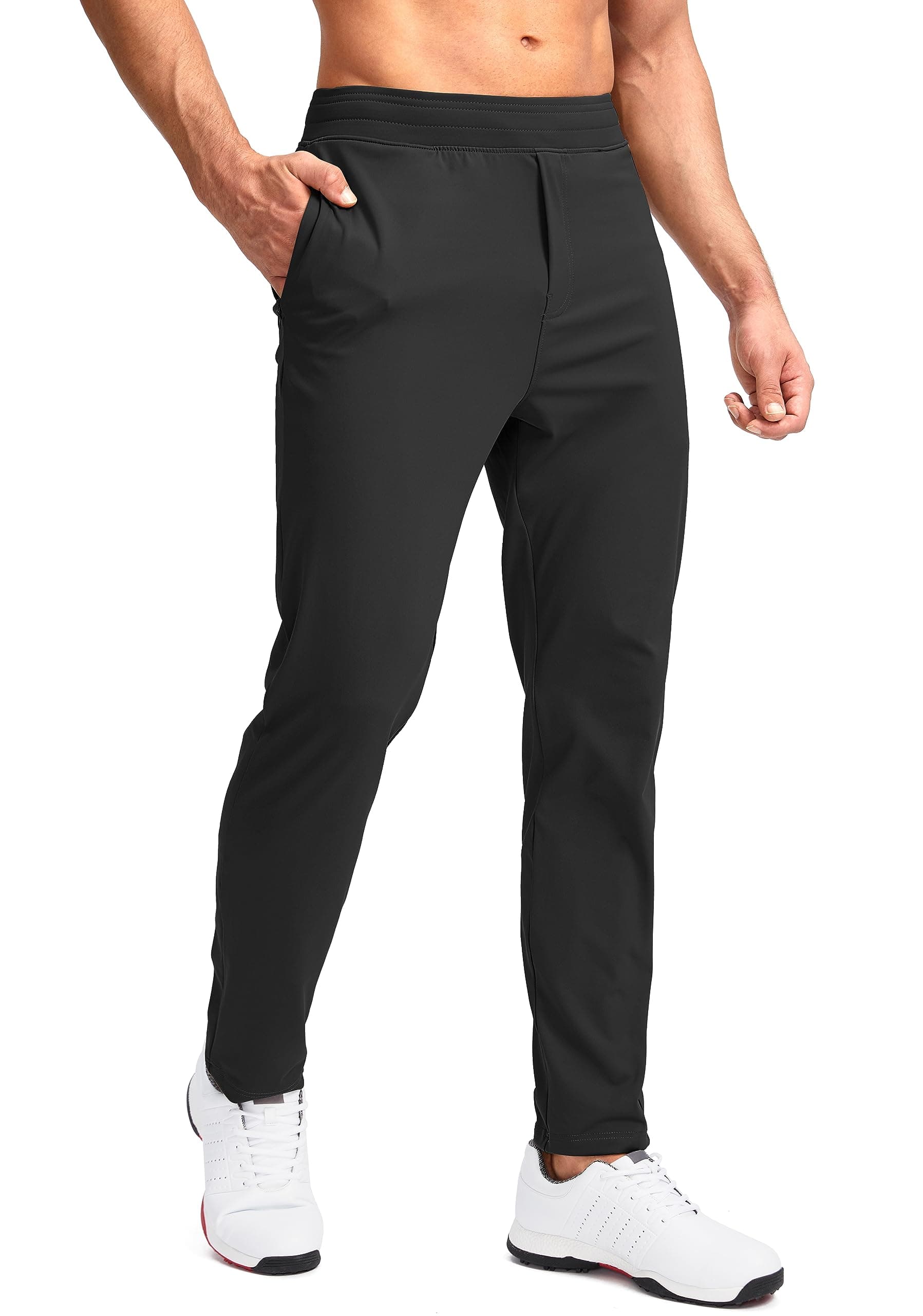Pudolla Men's Stretch Golf Pants with Zipper Pockets Slim Fit Casual Joggers
| Pudolla Men's Golf Sweatpants Zipper Poc