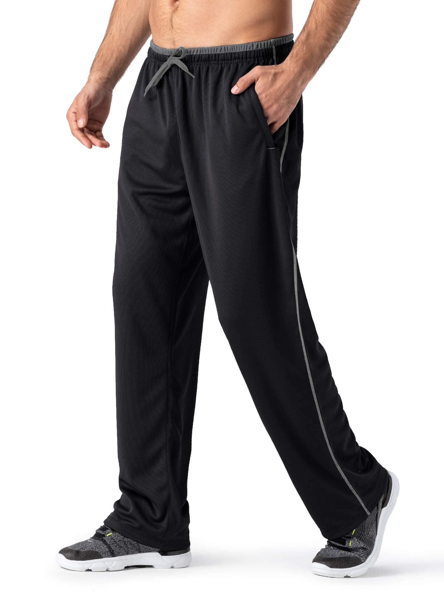 Magnivit Men's Lightweight Sweatpants for Comfortable Athletes with Open Bottom Mesh and Zipper Pockets
| Magnivit Men'