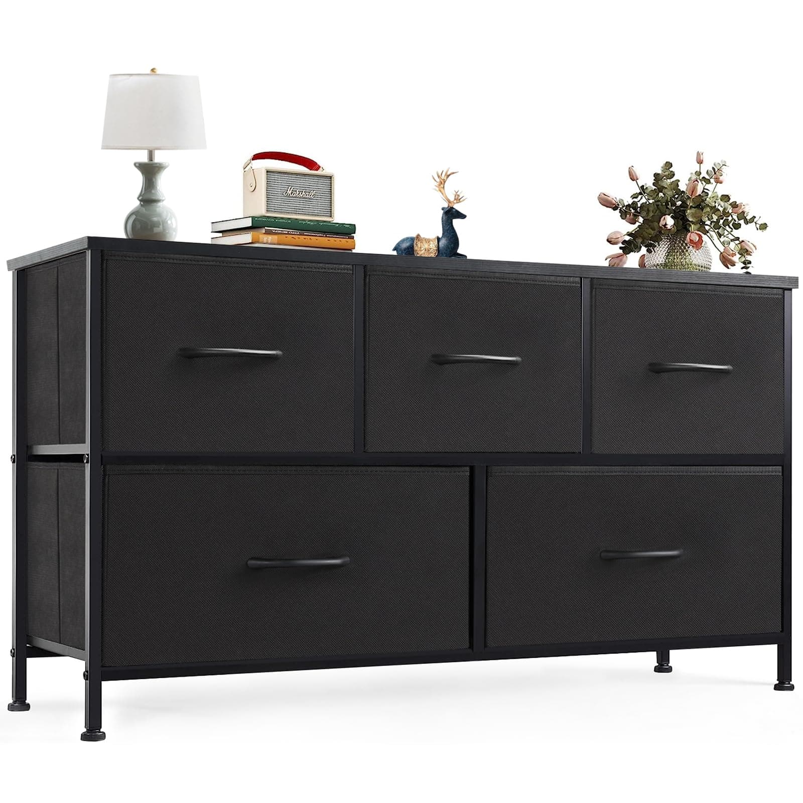 Classic Black OLIXIS Dresser for Bedroom with 5 Drawers
| OLIXIS Storage Organizer Unit with Fabric Bins for Hallway
|