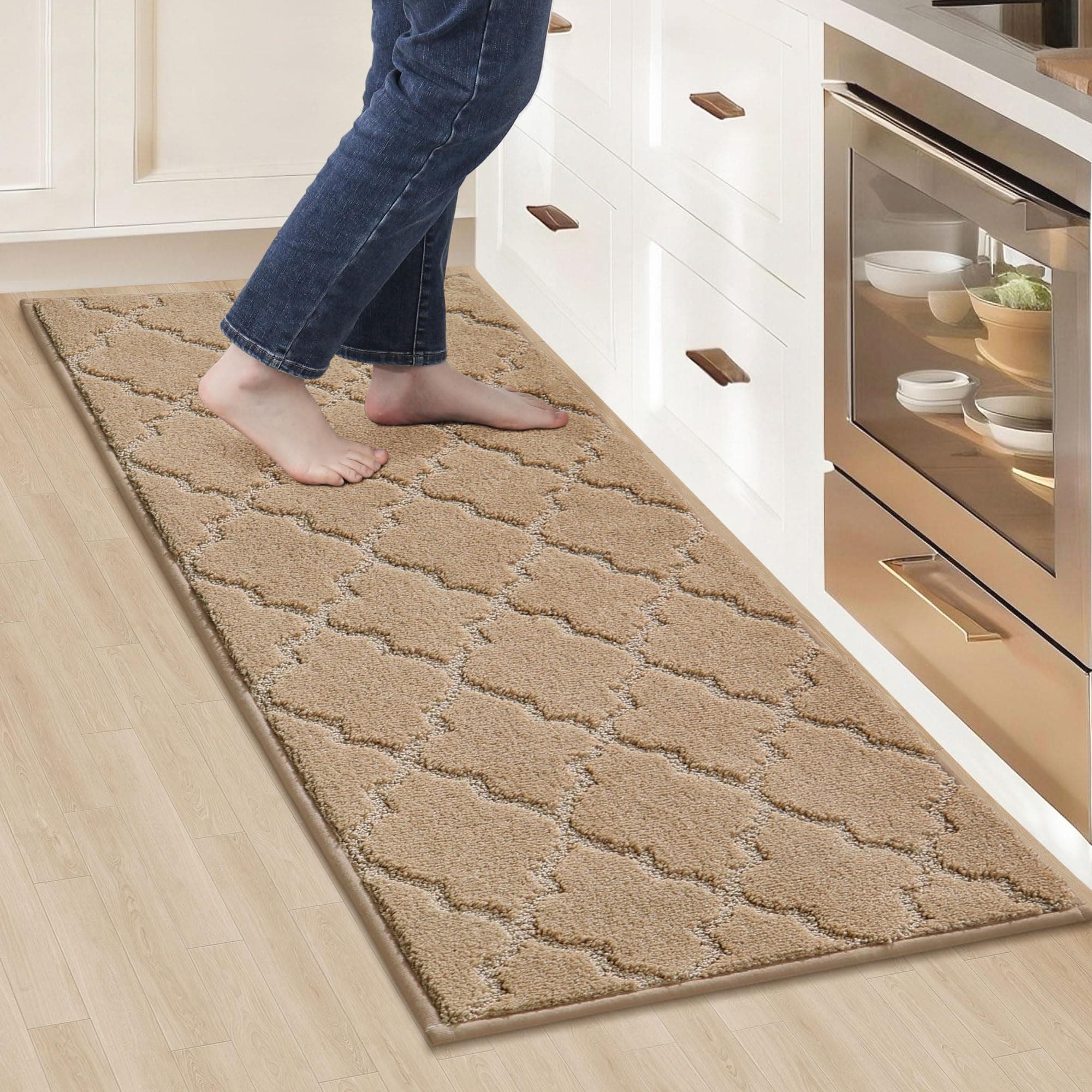 Cosy Homeer 20"x48" Non-Slip Absorbent Soft Kitchen Runner Rug for Washable Floor Mat
| Cosy Homeer Beige Absorbent Sof