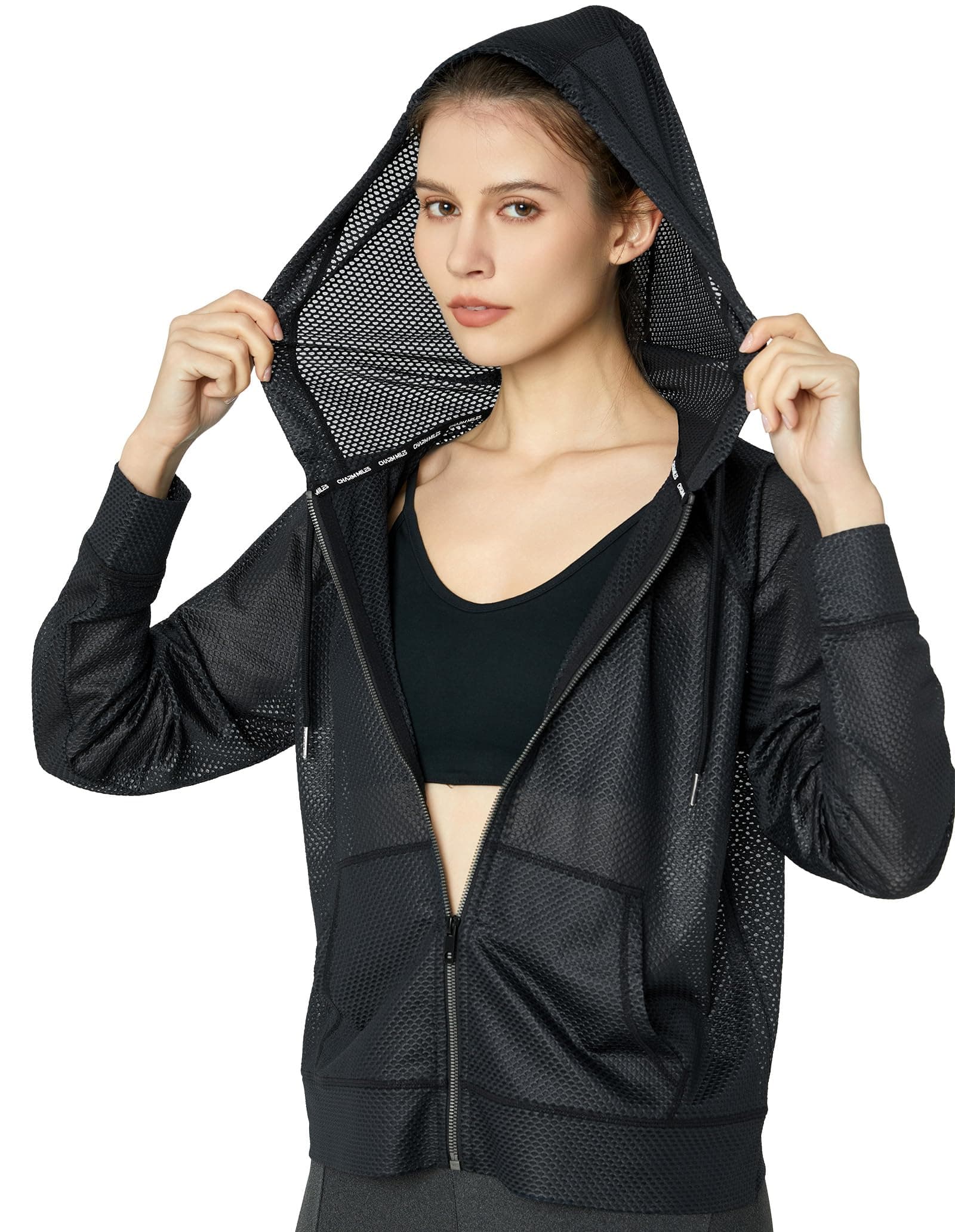 Light and Cozy Women's Long Sleeve Mesh Hoody for Active Wear
| Sheer Hooded Sweatshirt for Women: Lightweight and Styl