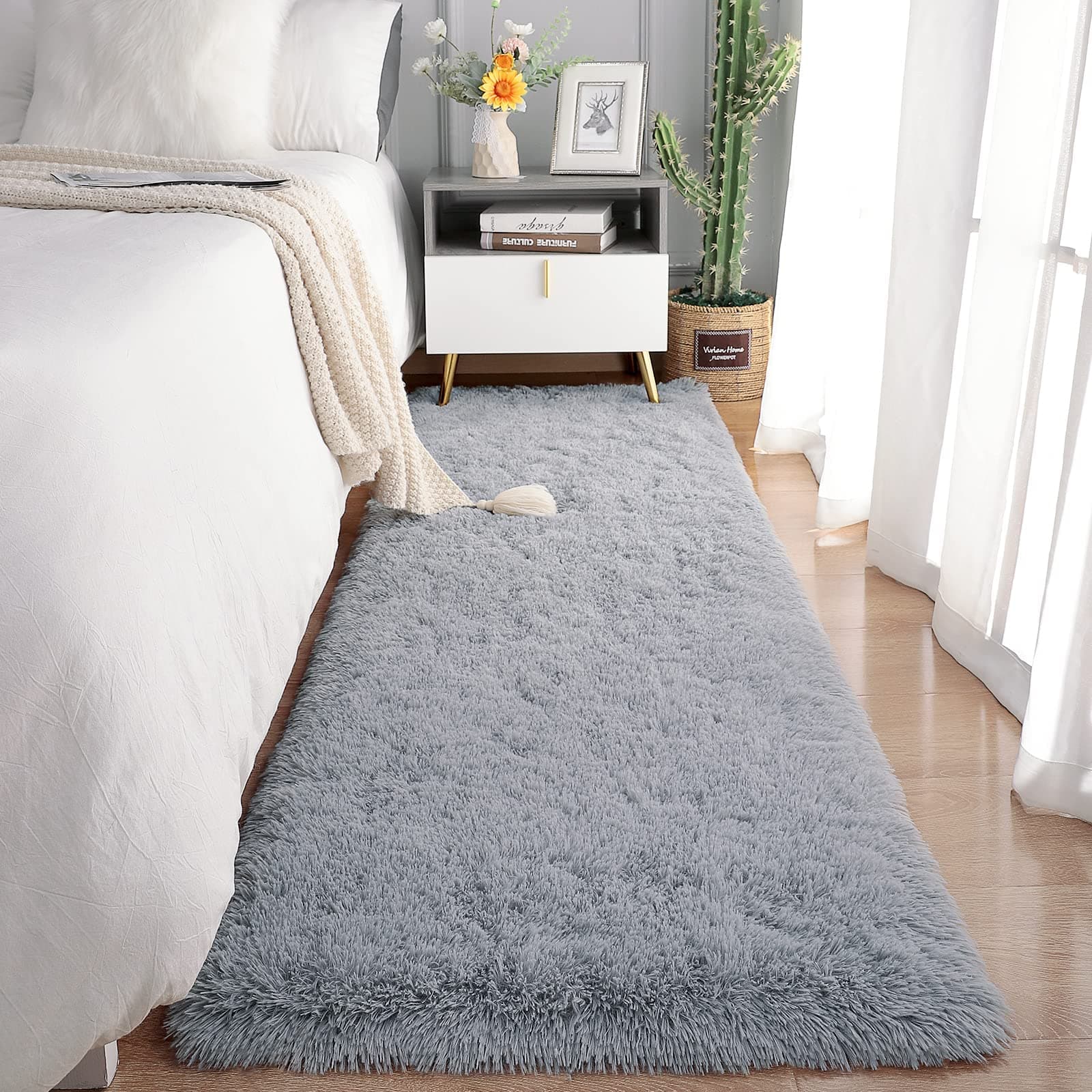 Chicrug Soft Runner Rugs for Non-Shedding Home Decorative Nursery Grey
| Chicrug Shag Furry Area Rug for Girls Room Gre