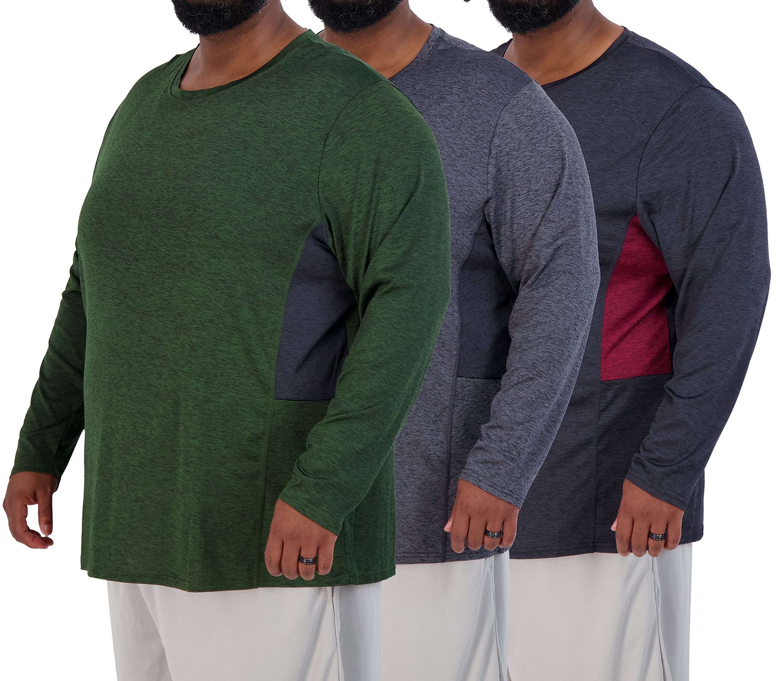 Real Essentials Men’s Big & Tall Tech Stretch Long-Sleeve & Short-Sleeve Dry-Fit T-Shirt 3 Pack 3XT-5XT
Real Essentials