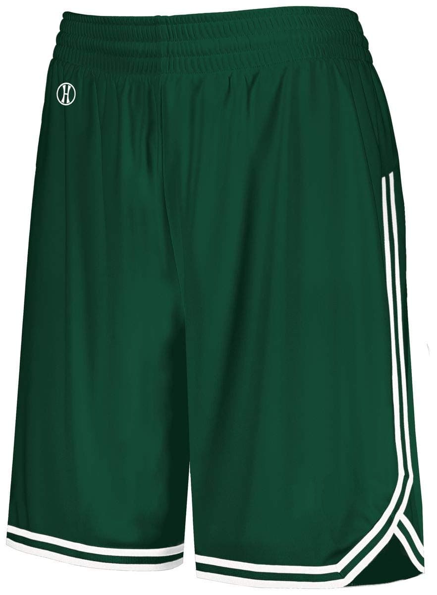 Holloway Ladies Retro Basketball Shorts 2Xl Forest/White - Comfortable Basketball Shorts for Women, Versatile Workout Pa