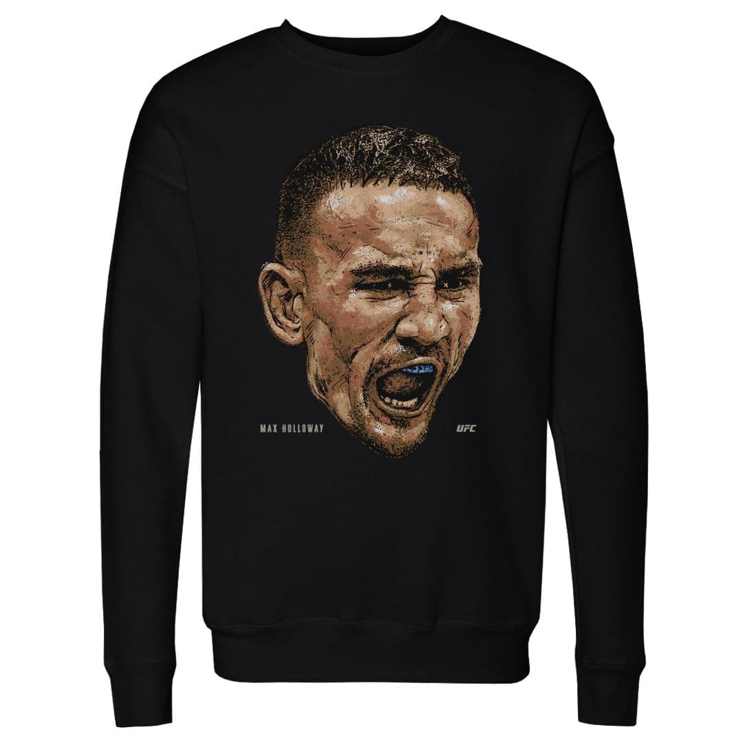 Max Holloway UFC 500 Level Crewneck Sweatshirt - Fighter Portrait - White