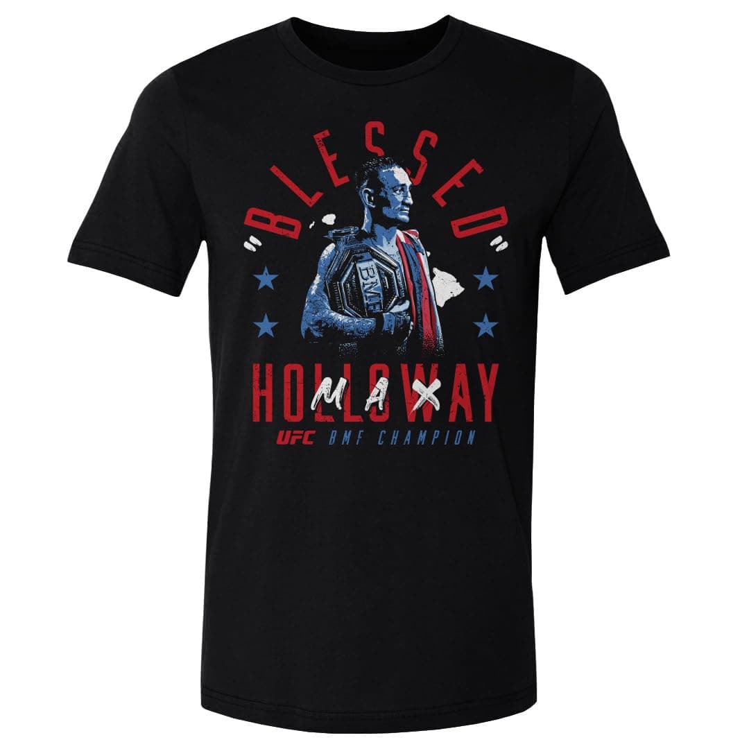 Max Holloway UFC 500 Level Blessed BMF Champion Shirt - Men's Fighting Gym Workout WHT