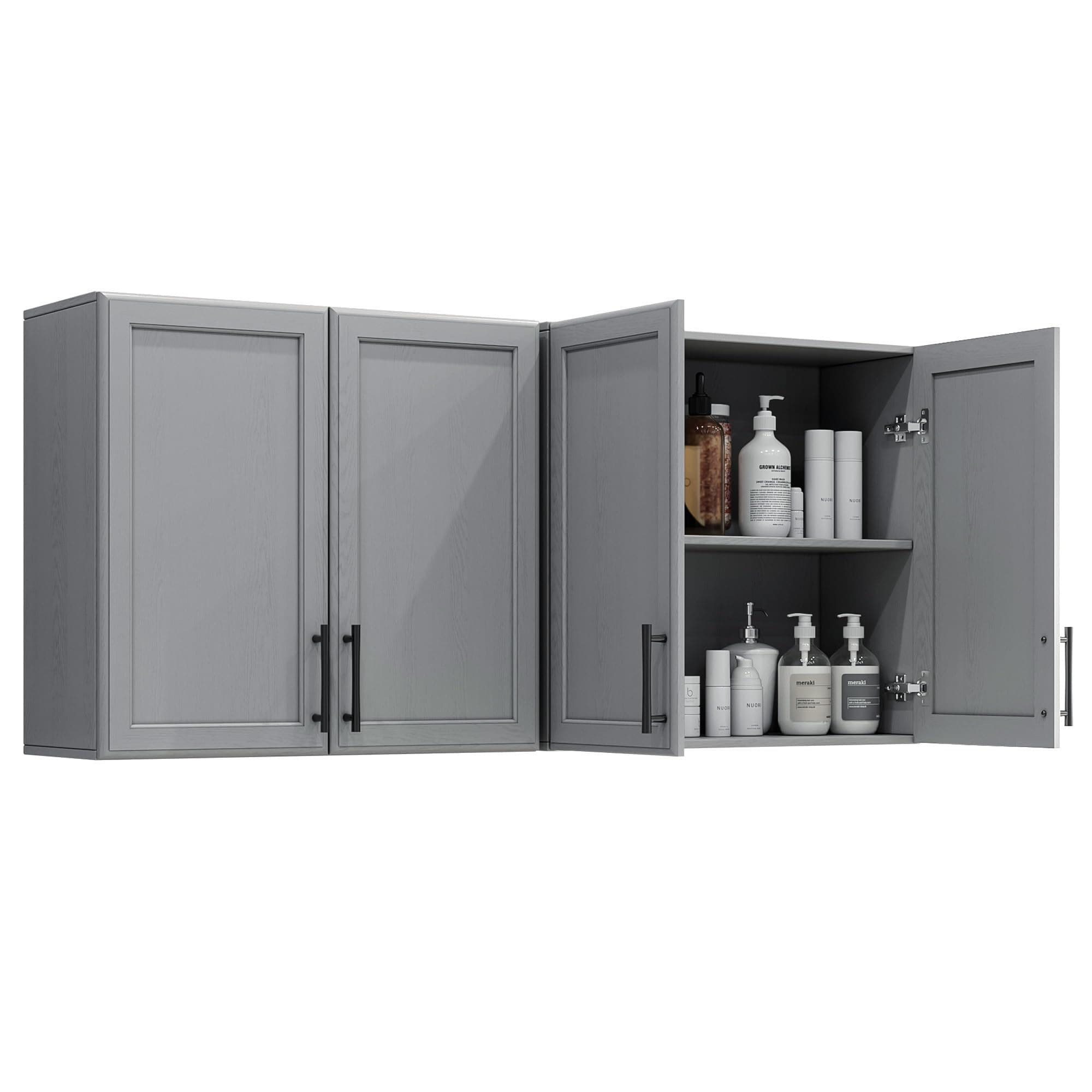 Kitchen and Laundry Wall Storage Cabinet in Grey with Shaker Doors and Shelf
| Grey Wall Amount Cabinet for Kitchen and
