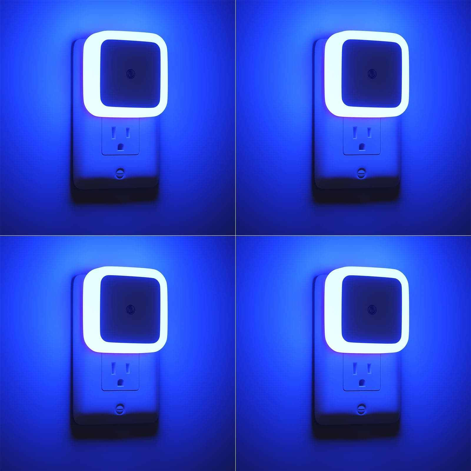 Sujeet Blue Dusk to Dawn Night Light 4 Pack for Bedroom Bathroom Hallway
Sujeet Blue Night Lights 4 Pack Plug into Wal