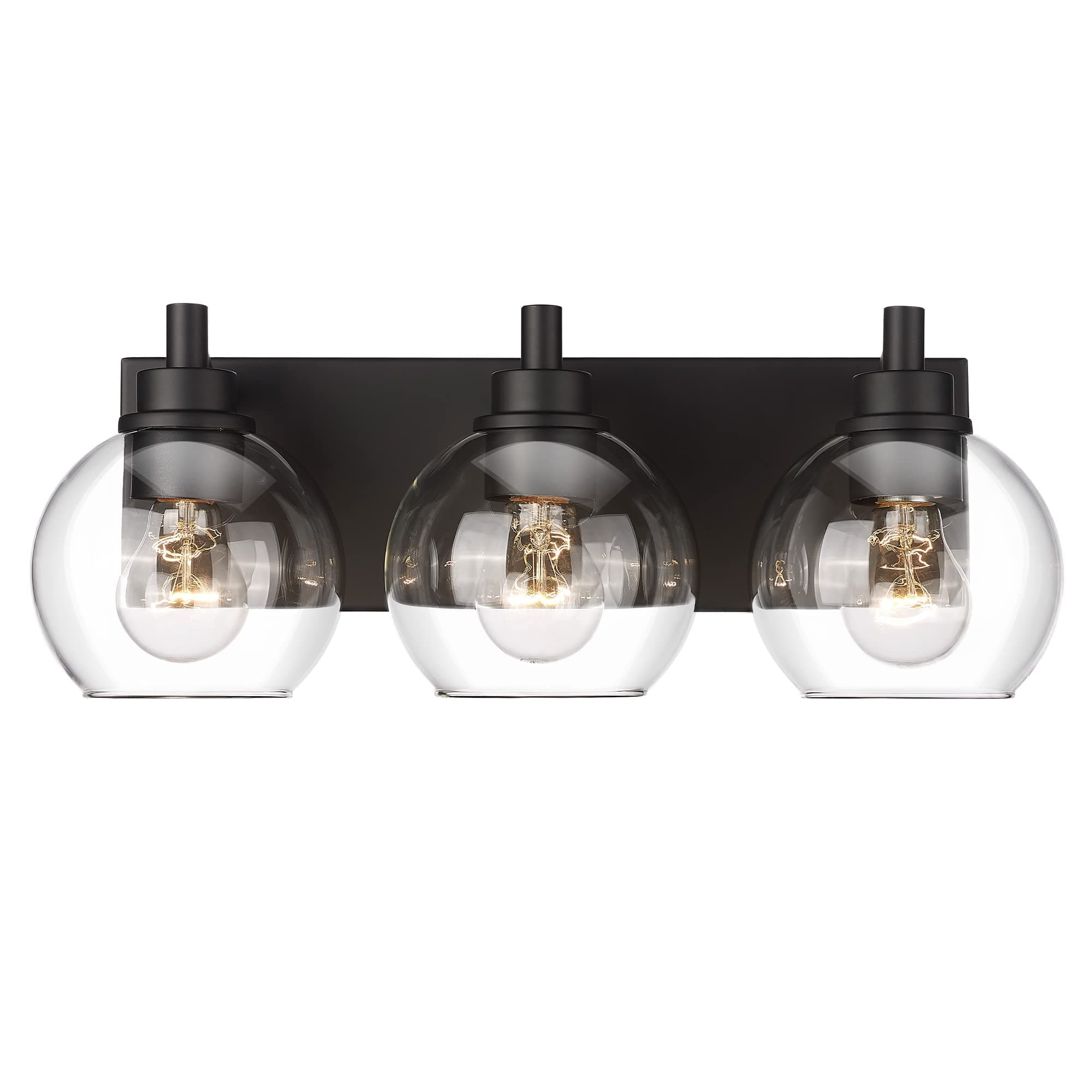 Modern 3-Light Matte Black Bathroom Vanity Light for Kitchen and Bedroom
| Clear Glass Globe Shade Wall Sconces for Bat