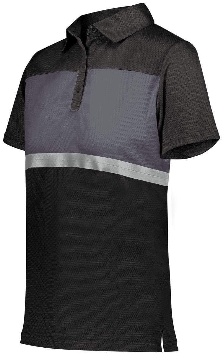 Holloway Ladies Prism Bold Polo 2XL Black/Carbon - High Visibility, Breathable Fabric, Ladies Outdoor Workout