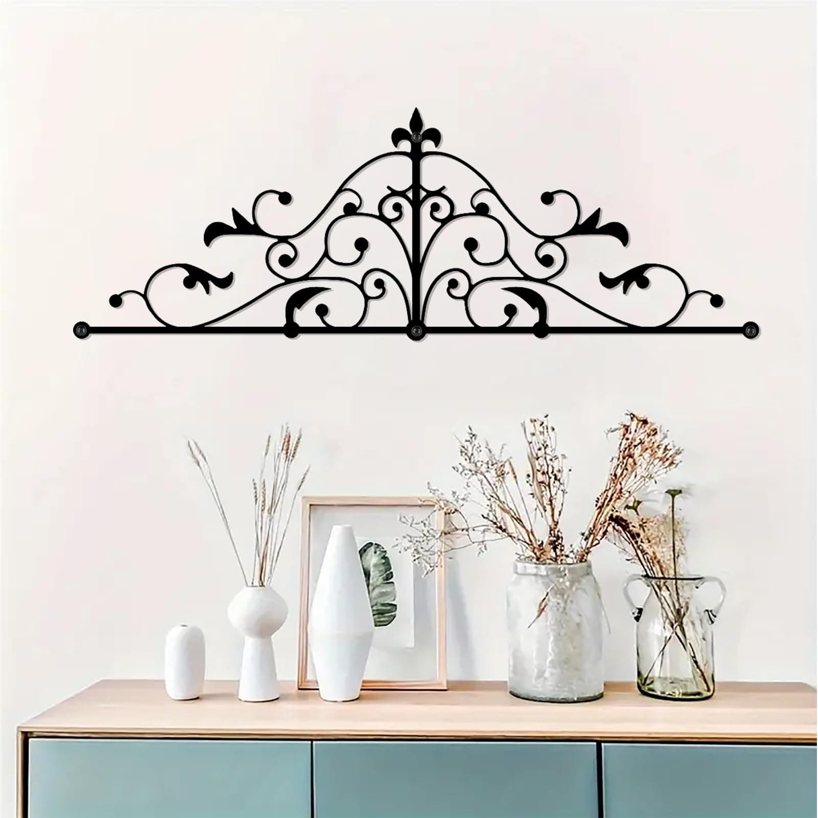 DUOOLN Metal Scroll Wall Decor for Modern Living Room and Bedroom
| Arched Iron Vine Wall Decor Art for Indoor and Outd