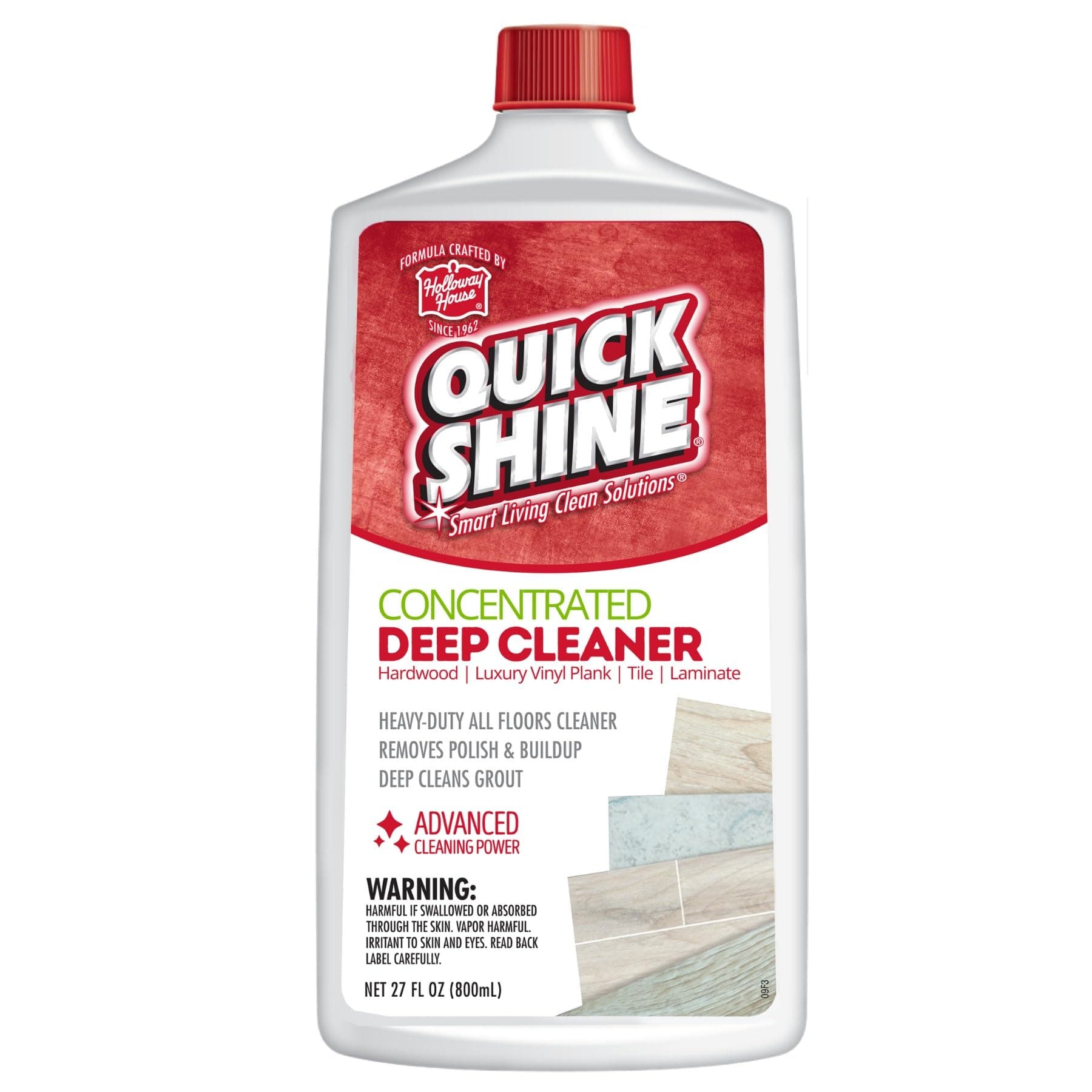 Quick Shine Multi Surface Deep Floor Cleaner and Remover 27oz | Removes Wax Build-Up, Revitalizes Floors & Cleans Grout