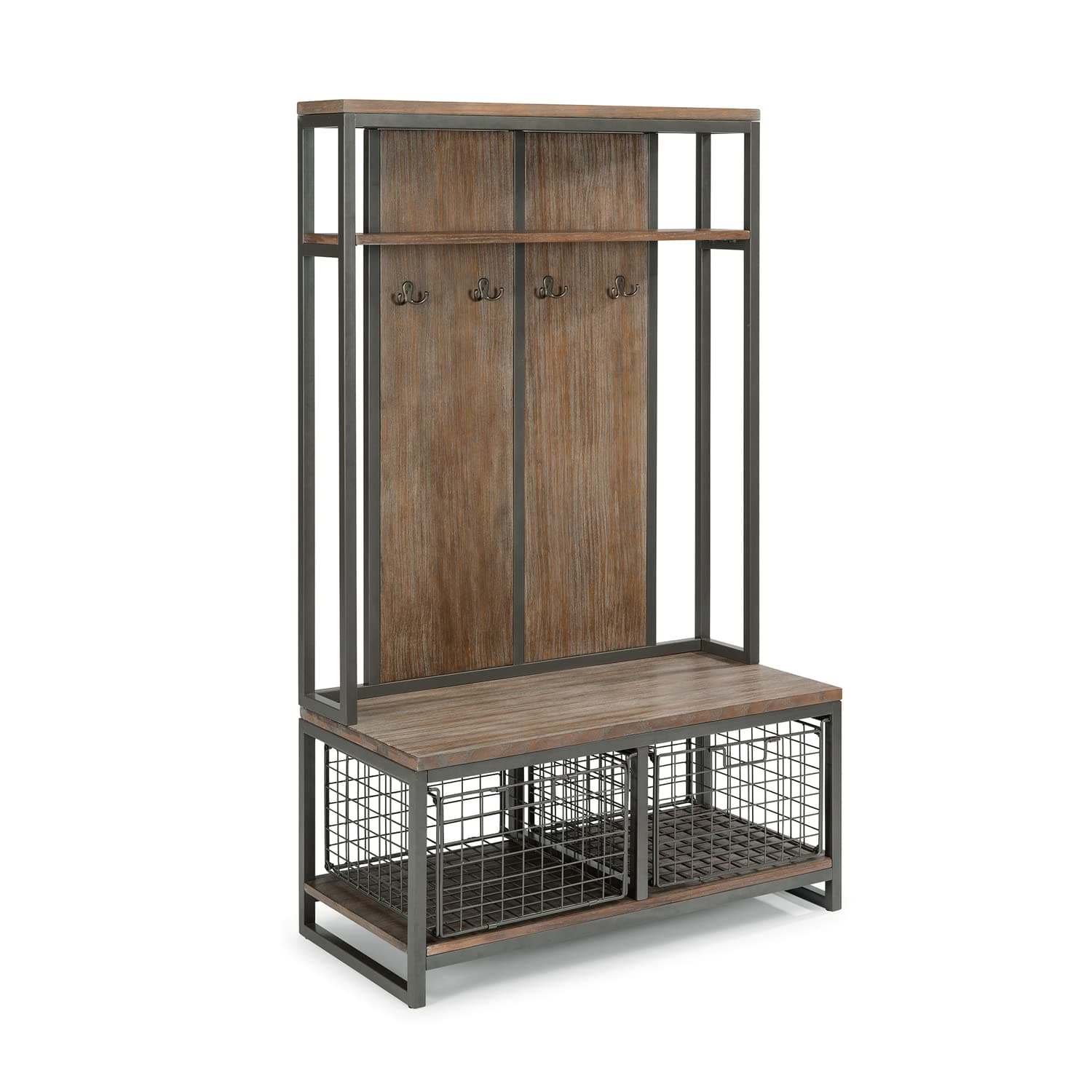 Homestyles Barnside Gray Hall Tree for Entryway Storage and Rustic Decor
| Homestyles Barnside Gray Hall Tree with Hook
