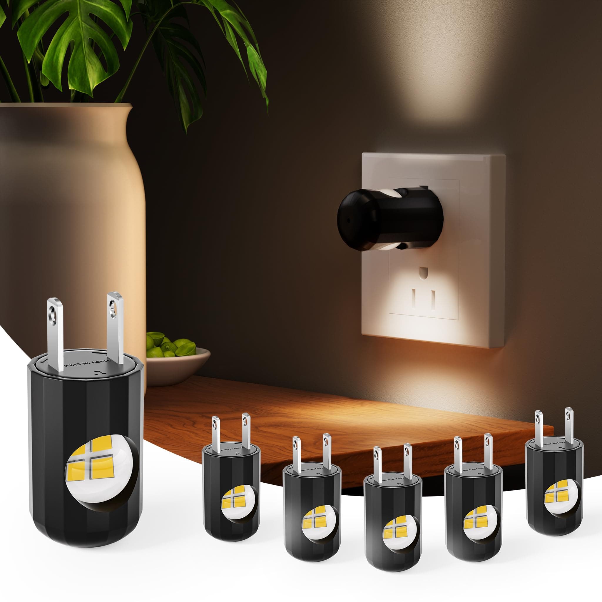 Best 6 Pack LED Night Lights with Dusk to Dawn Sensor for Kids' Bedroom and Bathroom, Non-Dimmable, 3000K Soft White
V