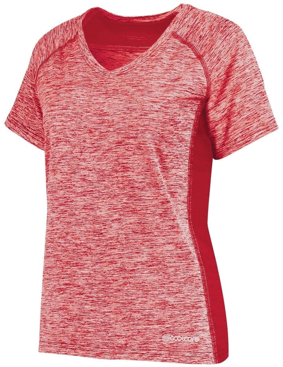 Holloway Sportswear Women's Electrify Coolcore® Tee 2XL Scarlet Heather - Best Temperature Regulation for Outdoor Activ