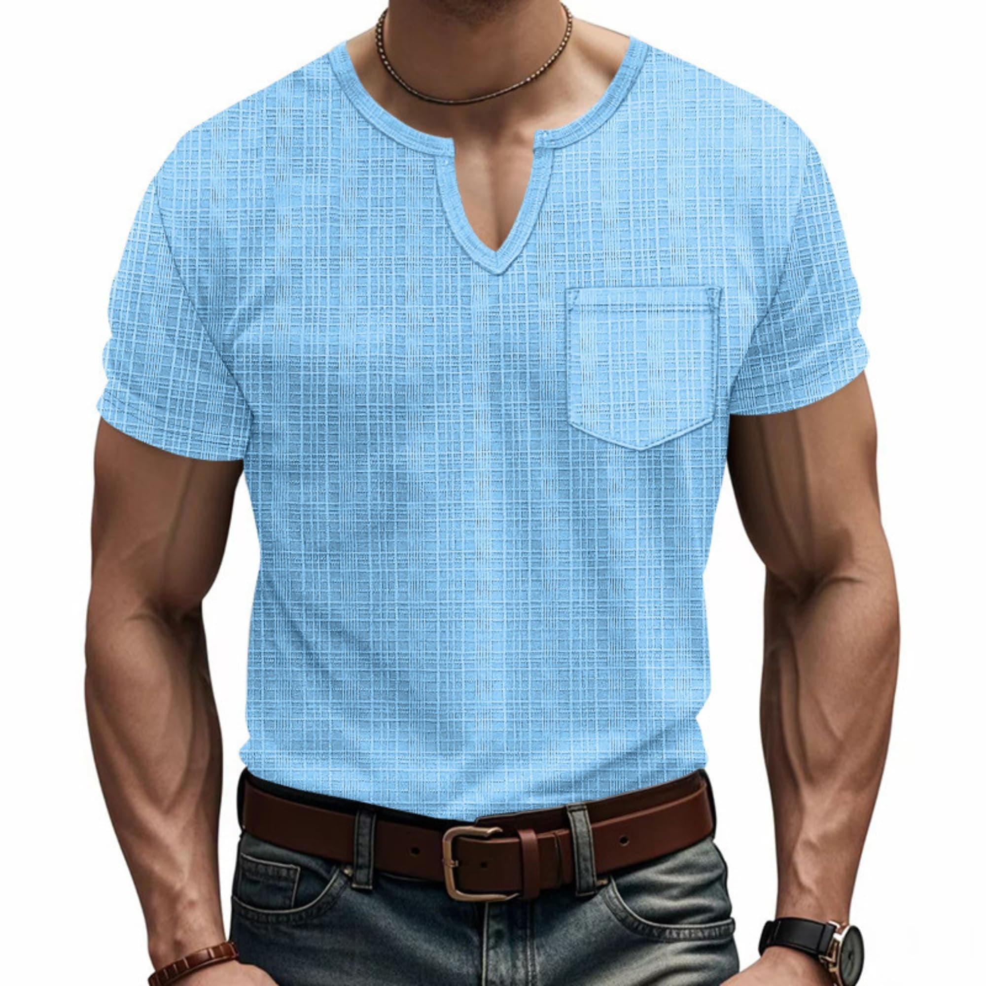 BIDDENANT Men's V-Neck Casual Shirts Short Sleeve Slim Fit Tees for Workout and Everyday Wear
| Stylish Men's V-Neck Ca